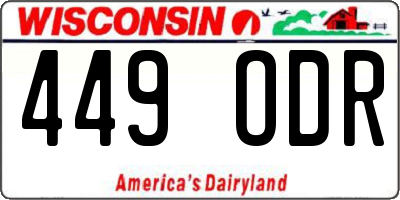 WI license plate 449ODR