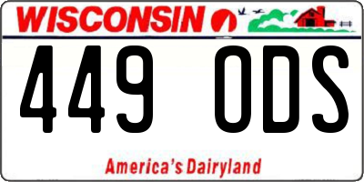 WI license plate 449ODS