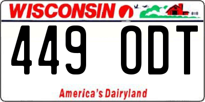 WI license plate 449ODT