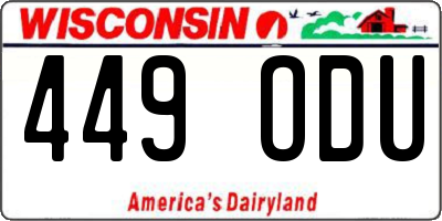 WI license plate 449ODU
