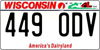 WI license plate 449ODV