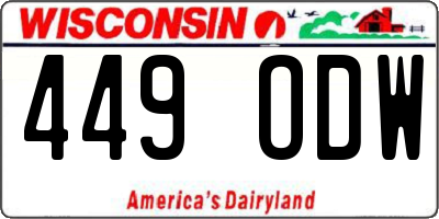 WI license plate 449ODW