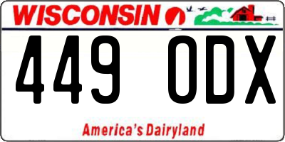 WI license plate 449ODX