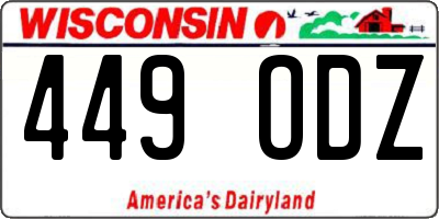 WI license plate 449ODZ