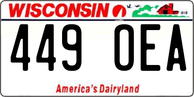WI license plate 449OEA