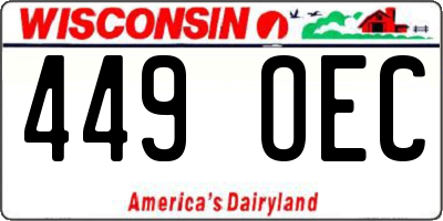 WI license plate 449OEC