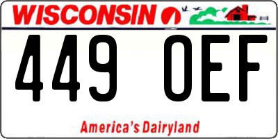 WI license plate 449OEF