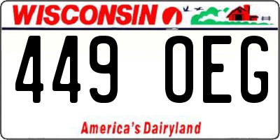 WI license plate 449OEG