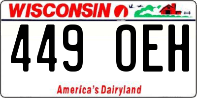 WI license plate 449OEH