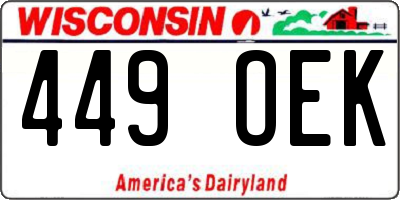 WI license plate 449OEK