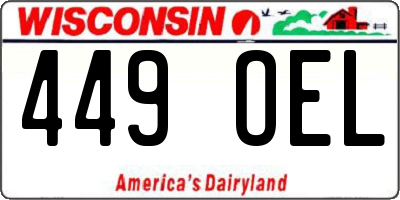 WI license plate 449OEL
