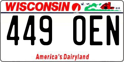WI license plate 449OEN
