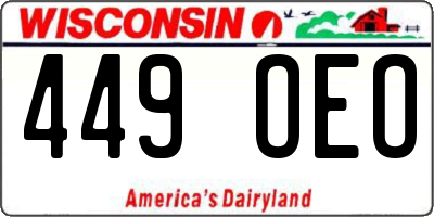 WI license plate 449OEO