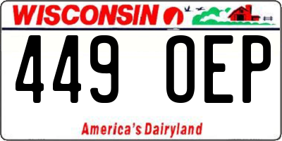 WI license plate 449OEP