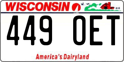 WI license plate 449OET