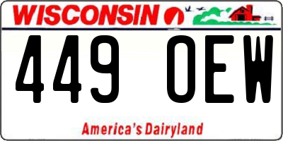 WI license plate 449OEW