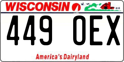 WI license plate 449OEX