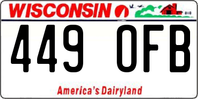 WI license plate 449OFB