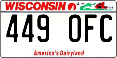 WI license plate 449OFC