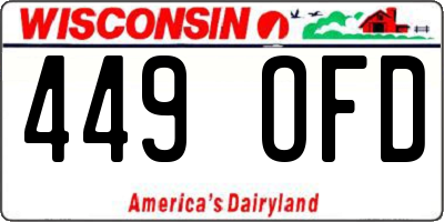 WI license plate 449OFD