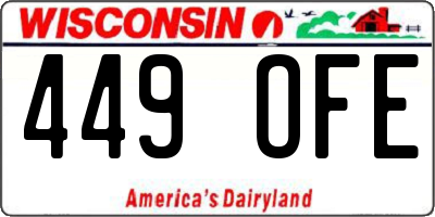 WI license plate 449OFE