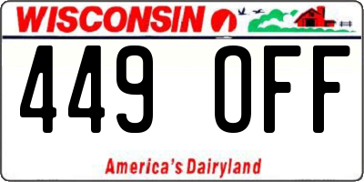 WI license plate 449OFF
