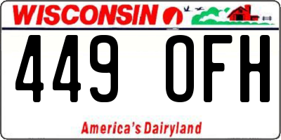 WI license plate 449OFH