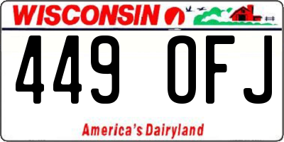 WI license plate 449OFJ
