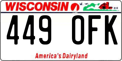 WI license plate 449OFK
