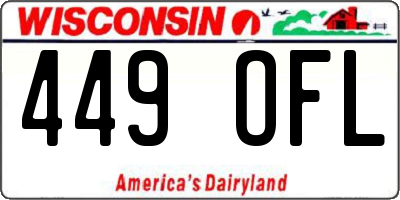 WI license plate 449OFL