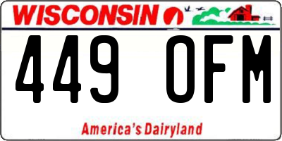 WI license plate 449OFM