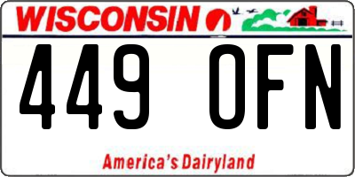 WI license plate 449OFN