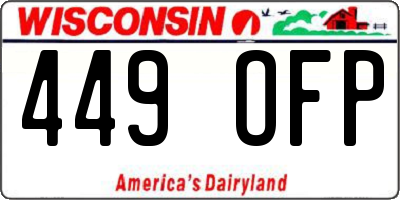 WI license plate 449OFP