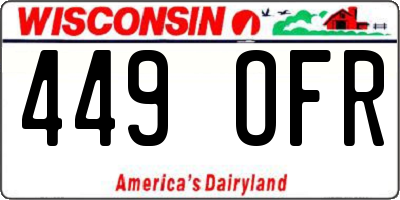 WI license plate 449OFR