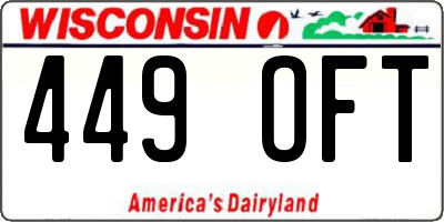 WI license plate 449OFT