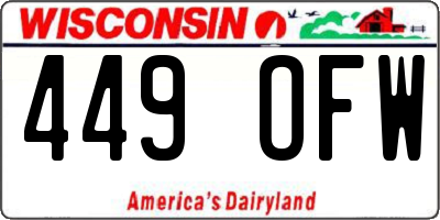 WI license plate 449OFW