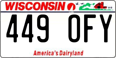 WI license plate 449OFY