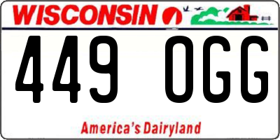 WI license plate 449OGG
