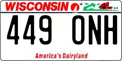 WI license plate 449ONH