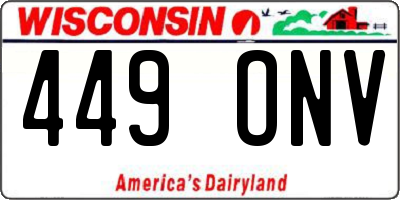 WI license plate 449ONV
