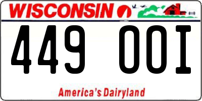 WI license plate 449OOI