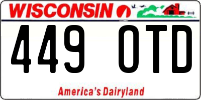 WI license plate 449OTD