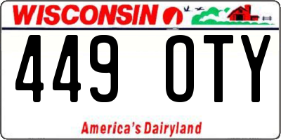 WI license plate 449OTY