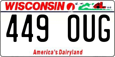 WI license plate 449OUG