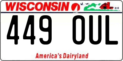 WI license plate 449OUL