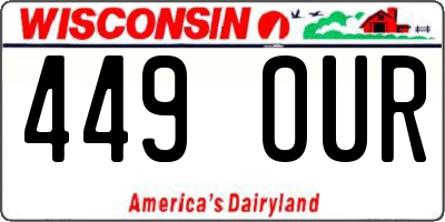 WI license plate 449OUR