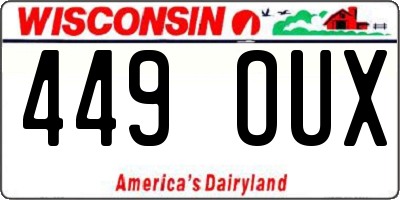 WI license plate 449OUX