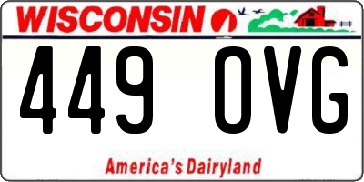 WI license plate 449OVG