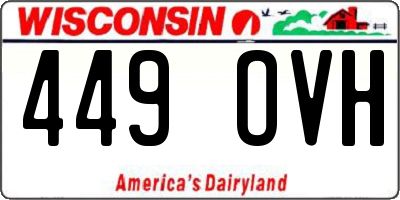 WI license plate 449OVH