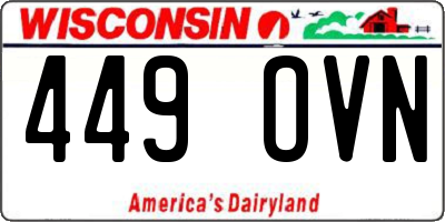 WI license plate 449OVN